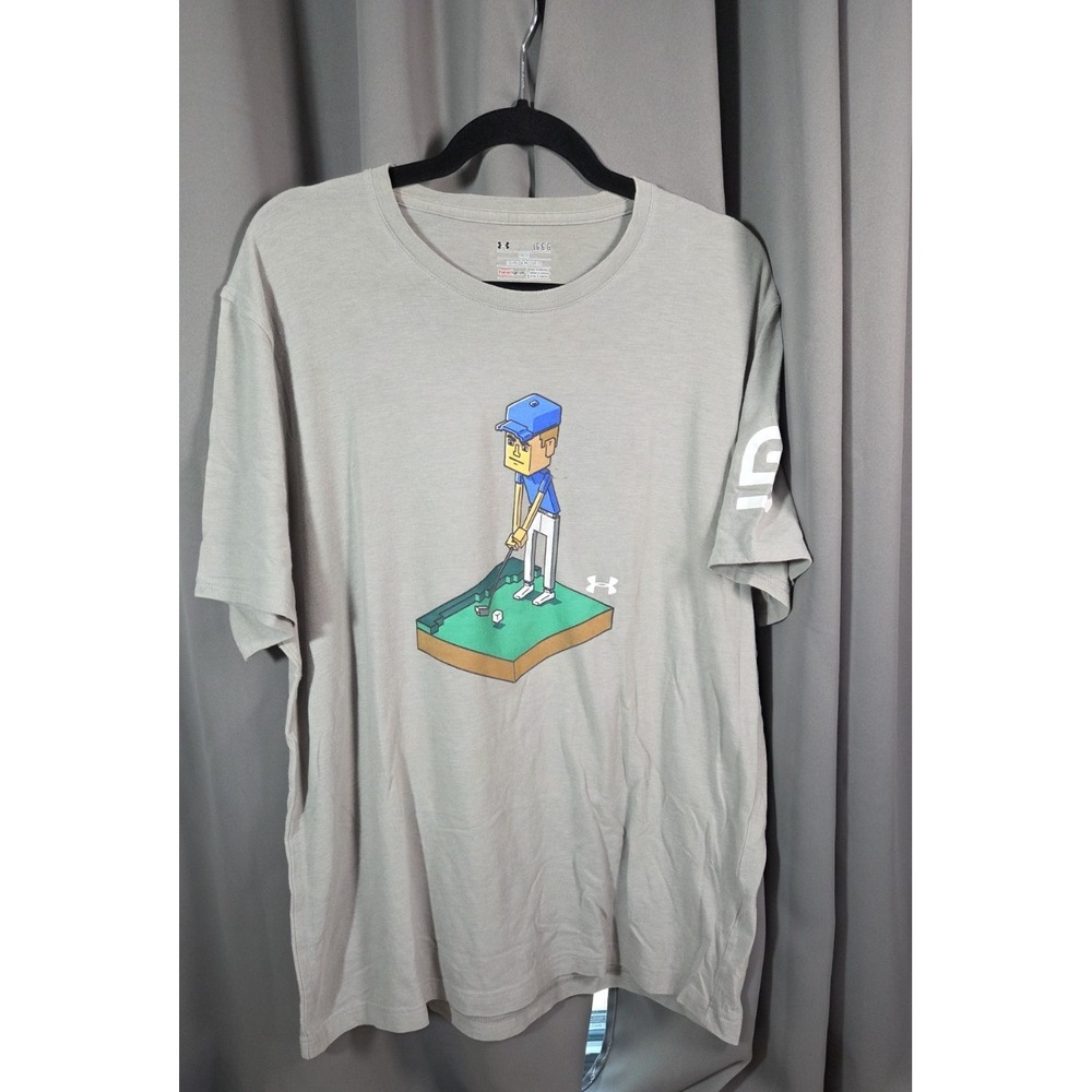 Under Armour 8 Bit Pixel Golf Character Gray Loose Shirt Large  Jordan Spieth ?